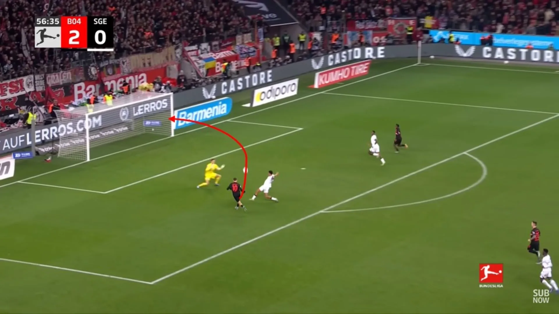 Goal created by Leverkusen