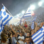 Greece fans celebrating EURO 2004 win