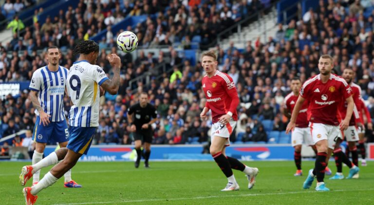 Joao Pedro scoring for Brighton